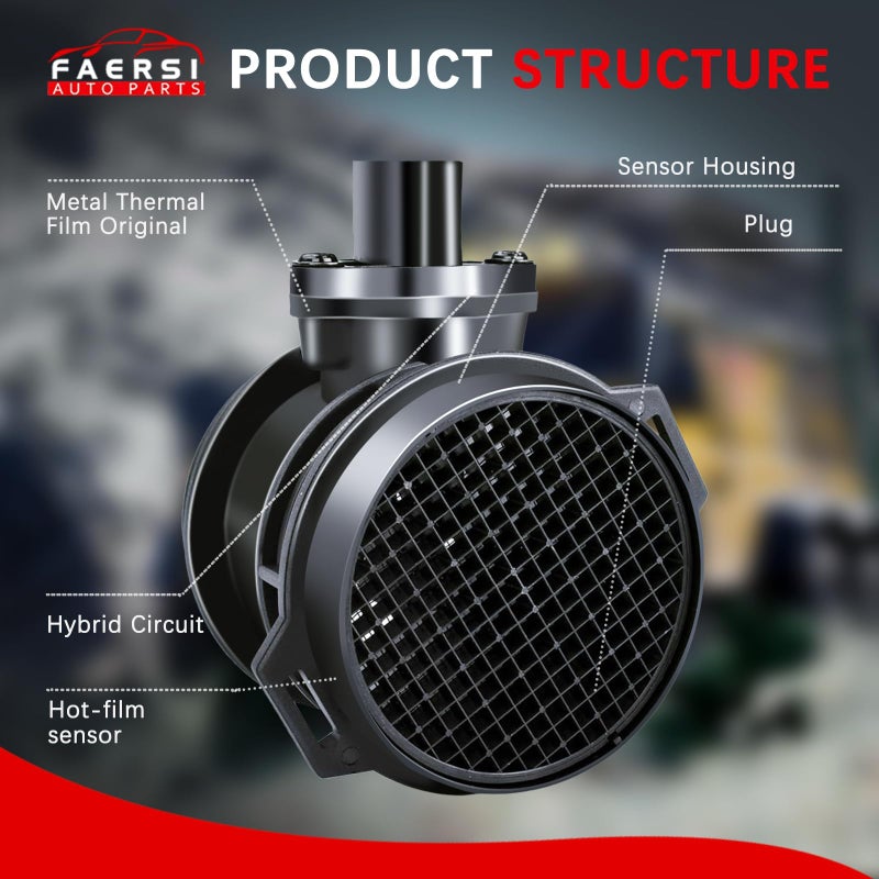 FAERSI حساس تدفق الهواء FAERSI 0280217515 بديل لمرسيدس C240 /C280/C320/E320/CLK320، 1998-2000 C280 2.8L، 2004-2005 C320 3.2L، 1998-2005 E320 3.2L، 99-05 CLK320 3.2L، 2003-2005 ML350 3.7L وأكثر - Image 4